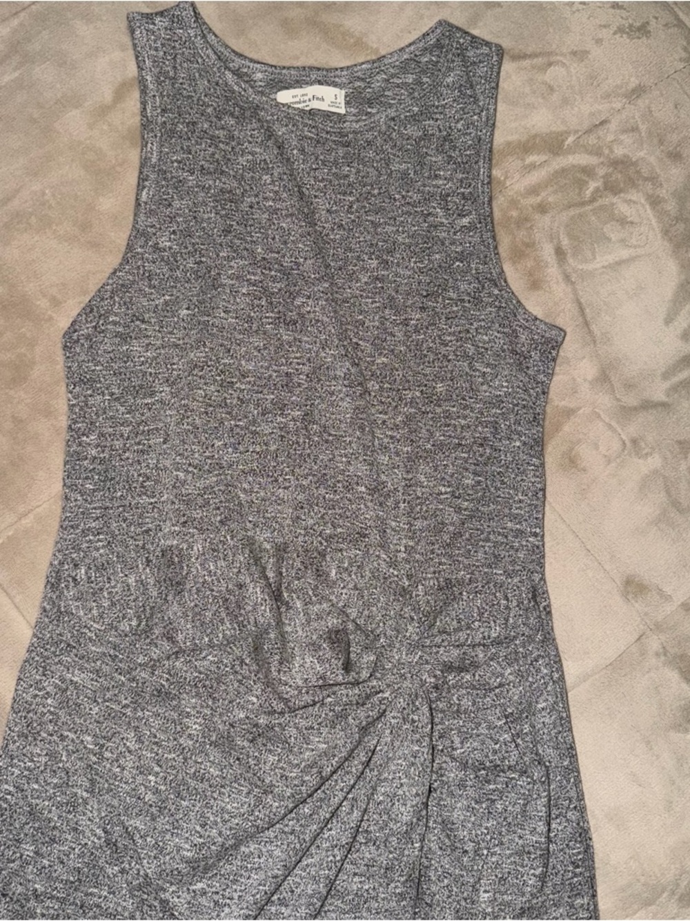 Abercrombie & Fitch Heather Gray Twist-Hem Knit Tank
